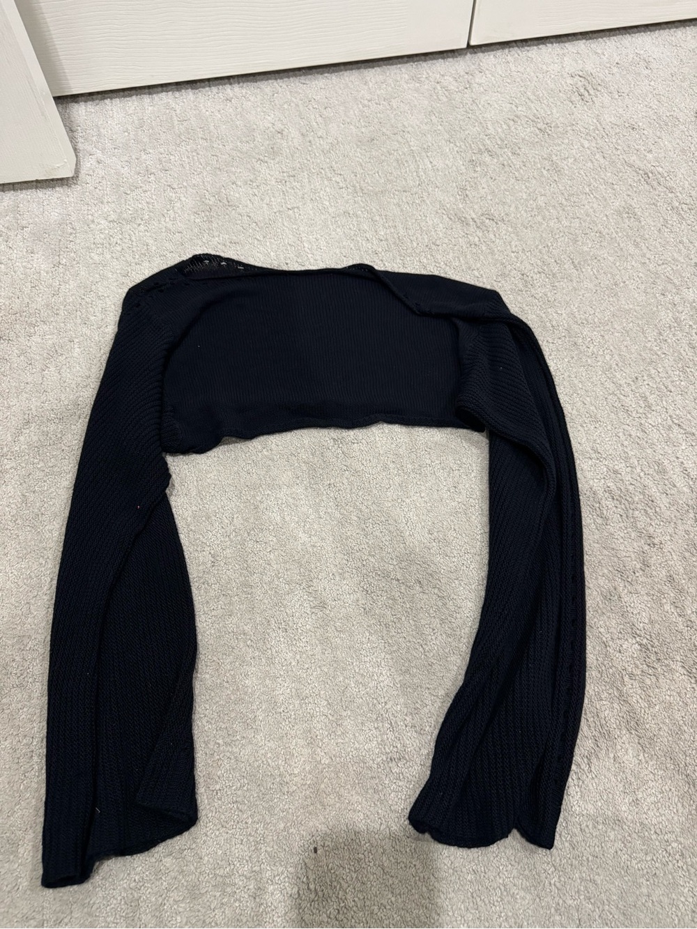 SHEIN Black Ribbed Cropped Bolero Shrug